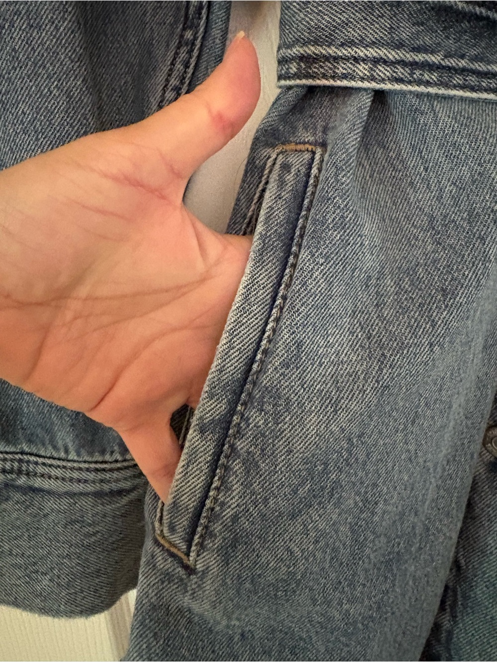 LOFT Blue Denim Belted Shirt Jacket - Picture 6 of 14